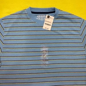T-SHIRT ARIZONA JEAN COMPANY large 14/16 - Light Blue - With stripes